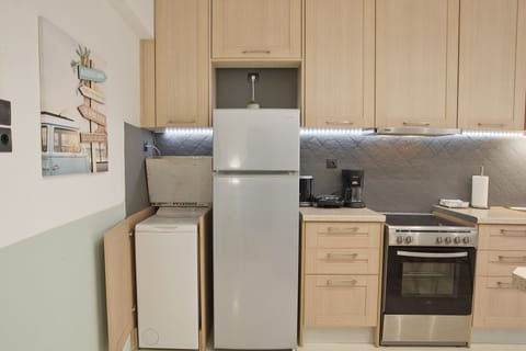 Fridge, oven, stovetop, coffee/tea maker