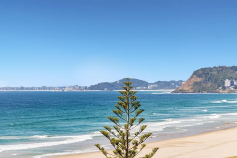 On the beach, sun loungers, beach towels