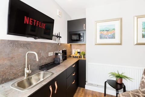 Kitchenette with microwave