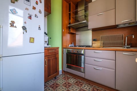 Fridge, oven, stovetop, coffee/tea maker