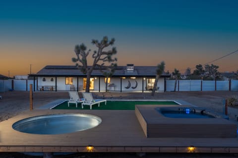 Awesome sunsets on our custom deck with enclosed Spa and Cowboy pool.