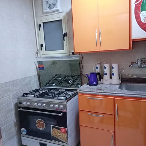 Fridge, microwave, oven, electric kettle