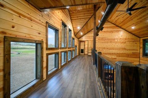 Take in the beauty of the outdoors through wide windows.