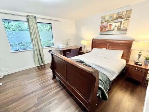 1 bedroom, memory foam beds, iron/ironing board, travel crib