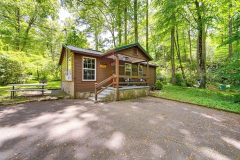 Maggie Valley Vacation Rental | 2BR | 2BA | 730 Sq Ft | Steps Required