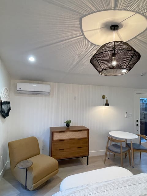 A Dresser for your clothing - no hanging racks are installed in the property.