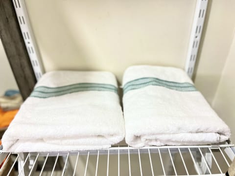 Towels, soap, toilet paper