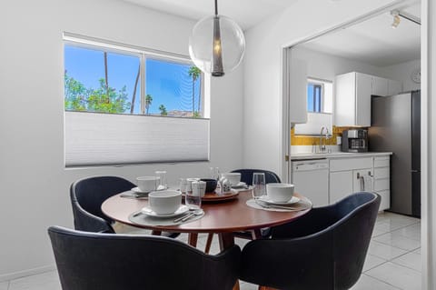 Indoor dining with south mountain views