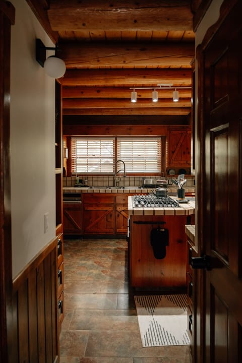 Open floor plan. View from living room to huge kitchen!