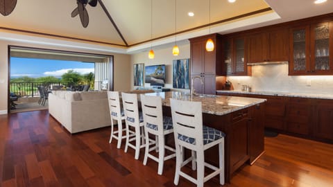 Large kitchen island for family to gather around