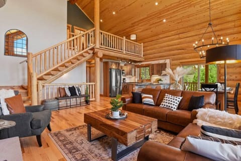 Living Room with Fireplace and TV