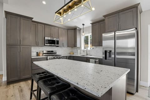 Stocked Kitchen has Drip Coffee Maker, Coffee, Creamer, Sugar, Tea, Tin Foil and More!