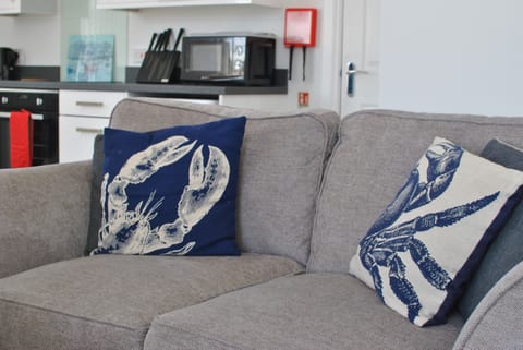 The open plan layout of the living spaces make it a sociable space