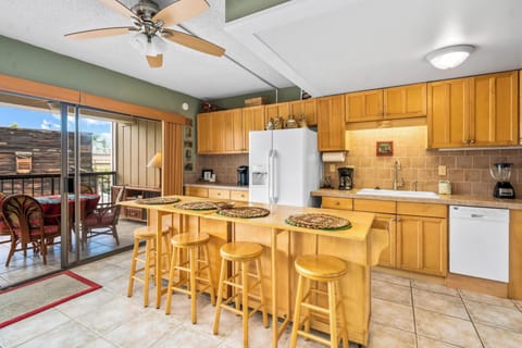 Kitchen is equipped with all the appliances you could need
