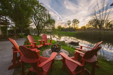 Evenings on the patio, either sitting and watching the sunset over the conservation area, or enjoying the fire, are what make this stay so special.