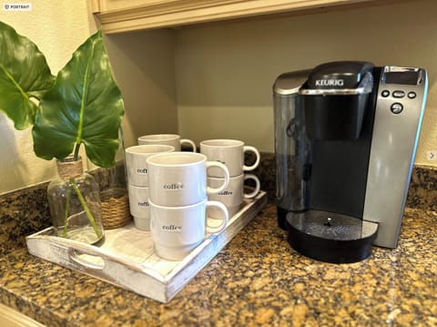 Both types of coffee makers on site.