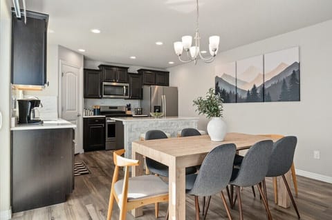 Dining room looking into the kitchen