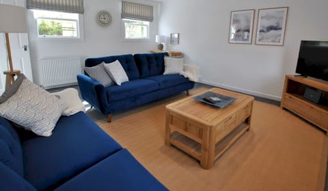 The lounge is spacious and bright