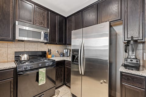Create any meal in our fully stocked kitchen complete with modern appliances.