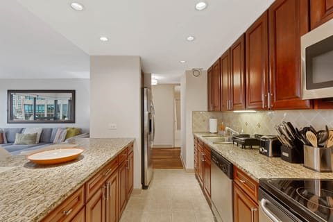 Indoors, Kitchen, Refrigerator, Microwave, Oven