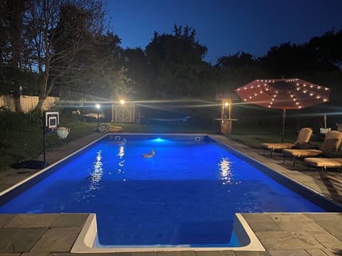 Outdoor pool, a heated pool