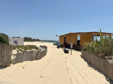 Beach nearby, sun loungers