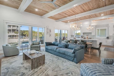 Living room overlooking the pool