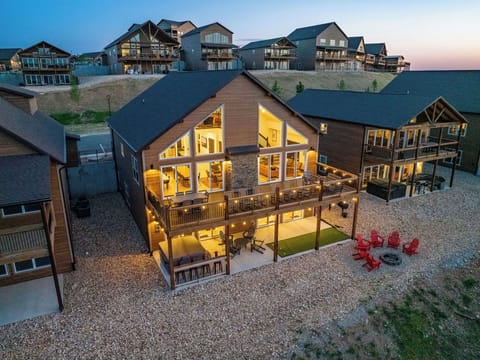 Twilight view with all the lights on! WE paid careful attention to detail