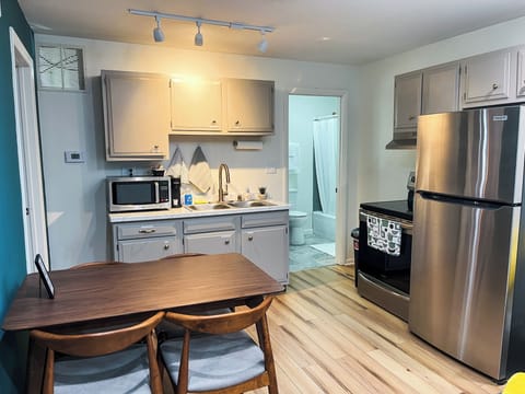 We've stocked the kitchen with a comprehensive set of cookware, including pots, pans, baking trays, and various cooking utensils. You'll find everything you need to whip up a feast.