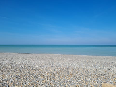 Beach nearby, sun loungers