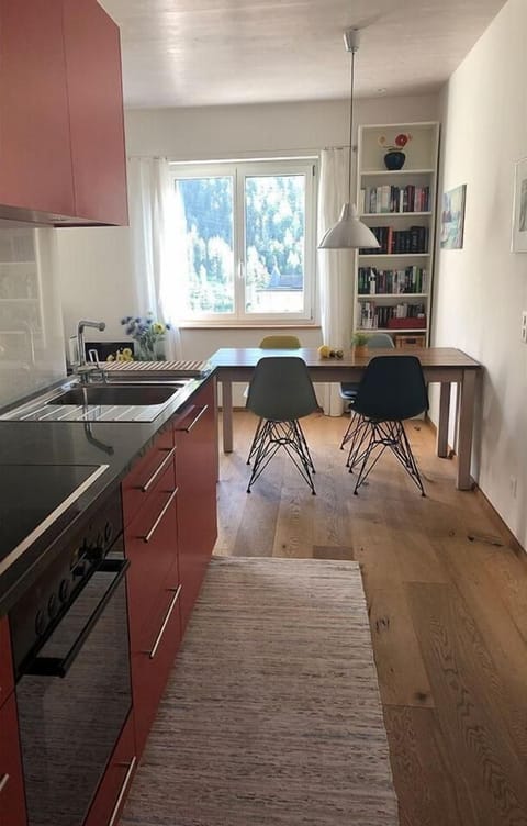 Kitchenette with view of dining area