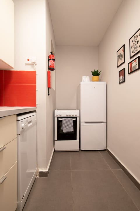 Fridge, oven, stovetop, dishwasher