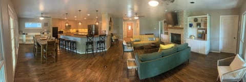 Open concept floorplan is great for entertaining and hanging out together.