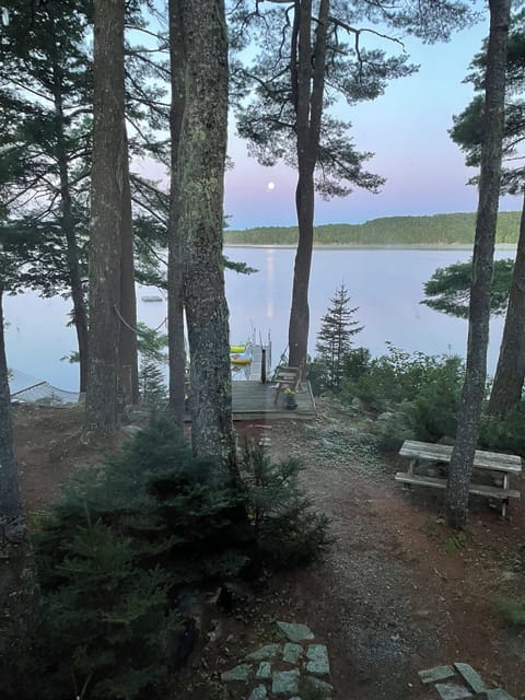 Moon over lake