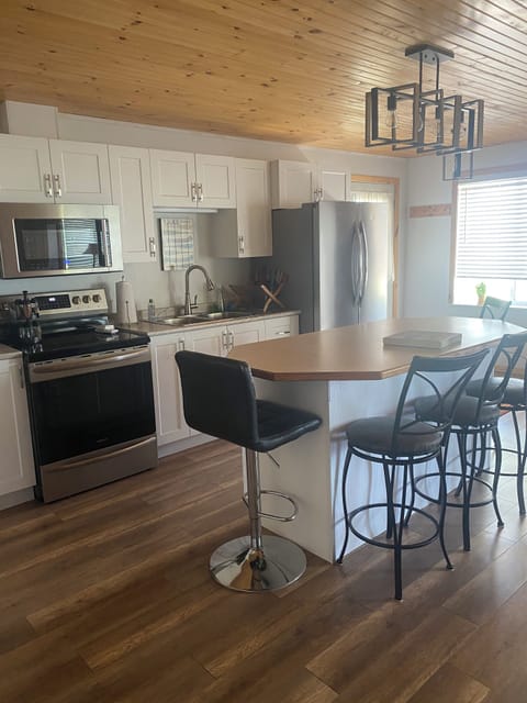 USB charger and electrical outlets under the counter