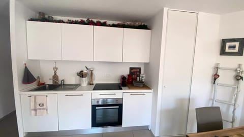 Fridge, dishwasher, cookware/dishes/utensils