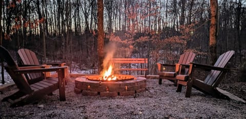 Our expanded fire pit is a warm and cozy spot on a chilly evening.