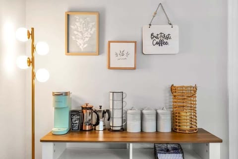 The coffee station in the dinning room