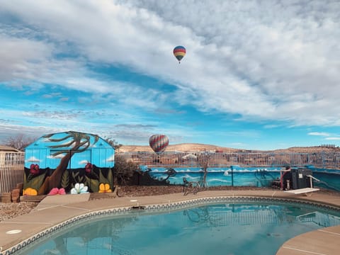 Outdoor pool, a heated pool