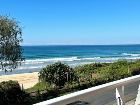 On the beach, sun loungers, beach towels