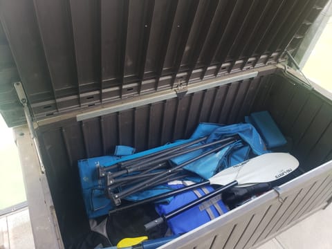 Chairs, life jackets, and paddles available