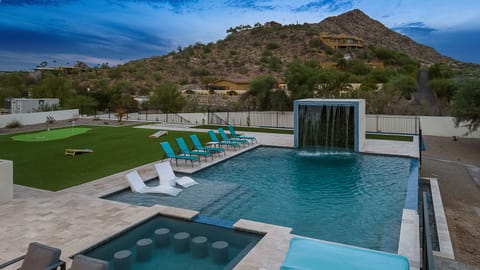 Outdoor pool, a heated pool