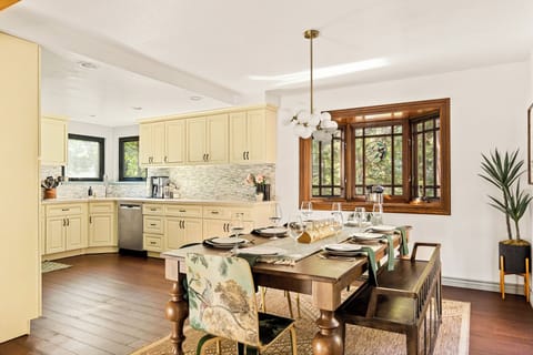 Relax and dine in this spacious dining area, conveniently connected to your large kitchen and just steps from the upper deck.