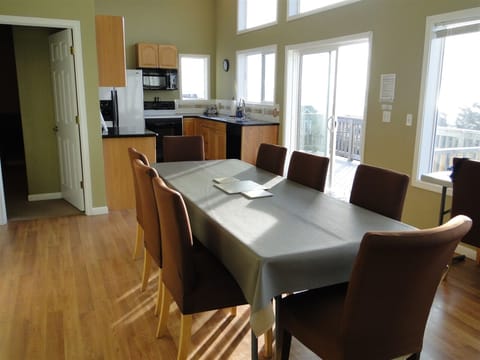 Seating for 8 , plus bar seating for 3 and also folding tables and chairs for larger groups 3rd floor