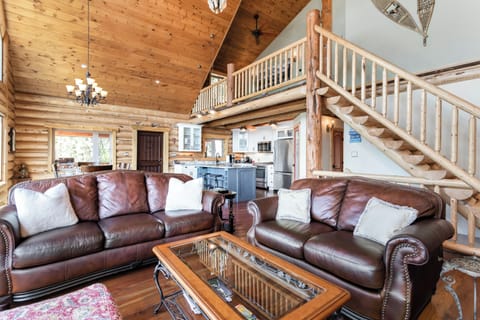 Vaulted ceilings and a comfortable living area