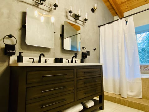 Modern farmhouse bathroom upstairs