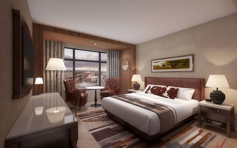 Unit with King bed. Exact unit will be assigned upon arrival. Views, colors, and decor may vary.