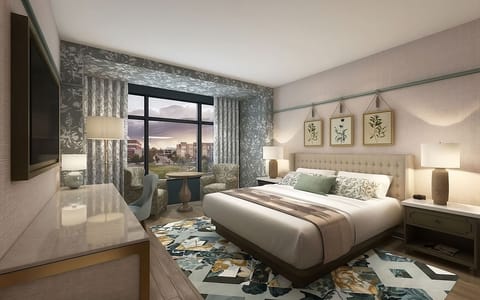 Unit with King bed. Exact unit will be assigned upon arrival. Views, colors, and decor may vary.