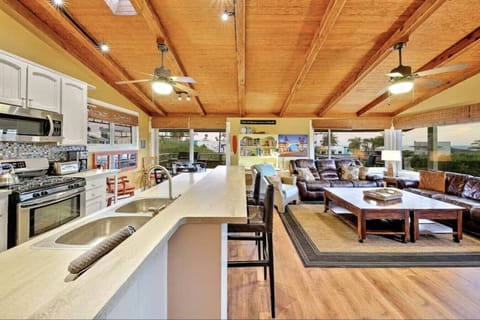 Main living space is open to the kitchen and dining area