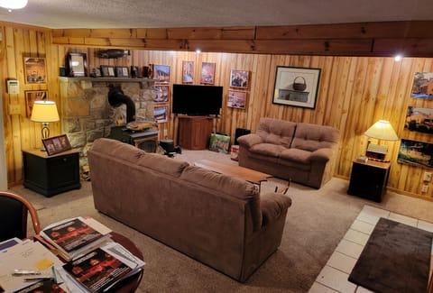 Smart TV, fireplace, video games, books